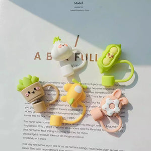 Cute Silicone Stanley Straw Toppers | Kawaii Tumblr Covers Cap - 1 Pc