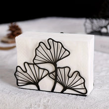 Load image into Gallery viewer, Black Ginkgo Leaf Napkin Holder | Metal Tissue Holders for Table - 1 Pc