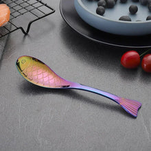 Load image into Gallery viewer, Fish Asian Soup Spoon | Rose Gold Silver Rainbow Cute Japanese Stainless Steel  - 1 Pc