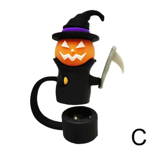 Cute Ghost Halloween Straw Toppers | Silicone Stanley Covers - 1 Pc