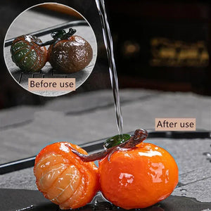 Lucky Orange Color Changing Tea Pet | Chinese Resin Figurine - 1 Pc