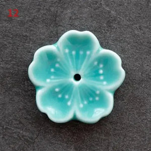 Cherry Blossom Ceramic Incense Holder | Cute Sakura Flower Stick Burners - 1 Pc