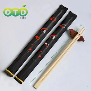 premium disposable bamboo wooden chopsticks in sleeves