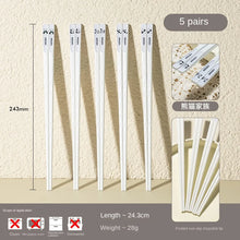 Load image into Gallery viewer, Cute Panda Chinese Chopsticks | White Metal Animal - 5 Pair Set