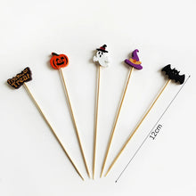 Load image into Gallery viewer, Halloween Fancy Toothpicks | Disposable Appetizer Cocktail Skewers - 100 Pc