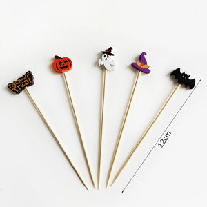 Halloween Fancy Toothpicks | Disposable Appetizer Cocktail Skewers - 100 Pc