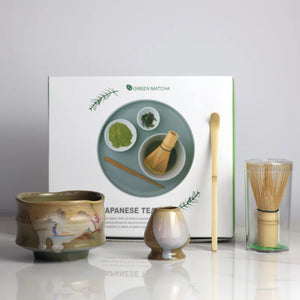Vintage Matcha Set | Ceramic Spout Bowl Whisk Bamboo Chasen Tea Ceremony