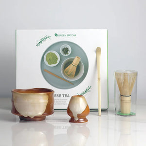 Vintage Matcha Set | Ceramic Spout Bowl Whisk Bamboo Chasen Tea Ceremony