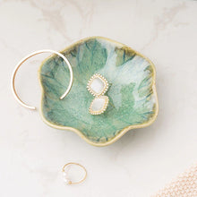 Load image into Gallery viewer, Light Green Ceramic Trinket Dish | Dainty Lotus Jewelry Tray - 1 Pc