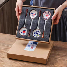 Load image into Gallery viewer, Japanese Ceramic Long Handle Spoon Gift Set | Asian Soup Noodle Rice Spoons