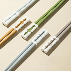 Wavy Korean Chopsticks Set | Modern Autumn Color Tableware - 5 Pairs