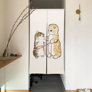 Cute Cat Noren Curtain | Japanese Doorway Curtain Cartoon Kitty - 1 PC