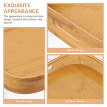 Load image into Gallery viewer, Wooden Serving Tray with Handles | Deep Bamboo Platter - 1 pc