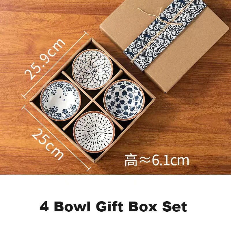 White Ceramic Bowl Gift Sets with Box | Japanese Kobachi Ramen Bowls
