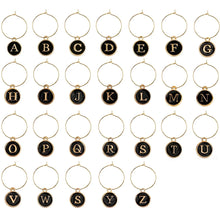 Load image into Gallery viewer, Alphabetical Name Wine Charms | Stem Glass Rings with Letters - 1 Set