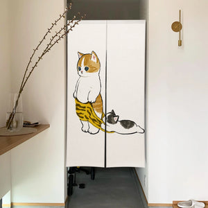 Cute Cat Noren Curtain | Japanese Doorway Curtain Cartoon Kitty - 1 PC