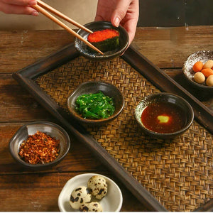 Japanese Soy Sauce Dish | Small Round Plates Ceramic Dipping Bowls  - 1 Pc