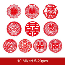 Load image into Gallery viewer, Traditional Chinese Red Wedding Stickers for Wall Door Decoration - 20 pcs