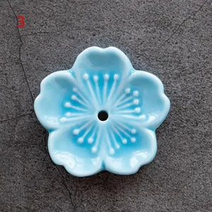 Cherry Blossom Ceramic Incense Holder | Cute Sakura Flower Stick Burners - 1 Pc