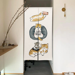 Cute Cat Noren Curtain | Japanese Doorway Curtain Cartoon Kitty - 1 PC