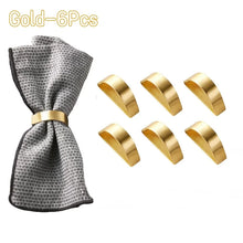 Load image into Gallery viewer, Brushed Gold Napkin Rings | Dinner Party Cloth Cuff Holder