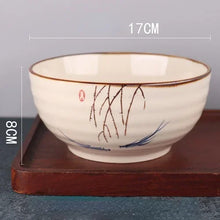 Load image into Gallery viewer, Vintage Painted Ramen Bowls | Japanese Fish Cat Noodle Donburi Rice Bowl - 1 Pc