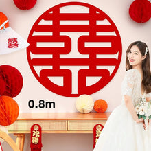 Load image into Gallery viewer, Circle Chinese Wedding Sign Hanging Banner | Vietnamese Tea Ceremony Wall Decor  1/4 Pcs