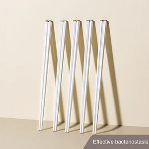 White Chopsticks Crystal Inspired | Luxury Chinese Tableware - 5 Pair Set