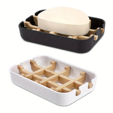 Load image into Gallery viewer, Wooden Soap Saver Dish | Bar Soap Holder with Drain Tray - 1 Pc