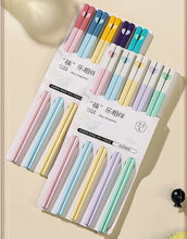 Load image into Gallery viewer, Colorful Fiberglass Chinese Chopsticks | Kawaii Heart Tableware - 5 Pc Set