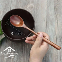 Load image into Gallery viewer, Long Handle Wooden Asian Soup Spoons | Chinese Tableware - 6 Pc set