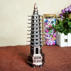 Gold Metal Pagoda | Small Feng Shui Decor Lunar New Year Gift - 1 Pc