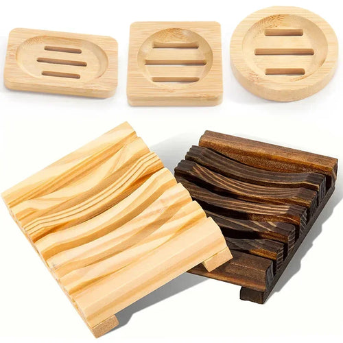 Bamboo Soap Saver | Bar Soap Holder Tray Dish with Drainage Holes - 1 Pc