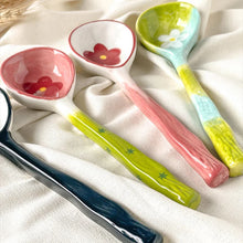 Load image into Gallery viewer, Hand Painted Asian Soup Spoons | Cute Ceramic Flower Kawaii - 1 Pc