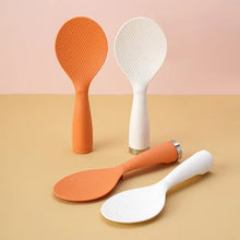 Load image into Gallery viewer, Cute Orange Standing Rice Paddle | Non-Stick Long Handle Shamoji Spoon Scoop Spatula - 1 Pc