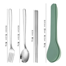 Load image into Gallery viewer, Stainless Steel Cutlery Travel Set | Korean Chopsticks Fork Spoon with Portable Case