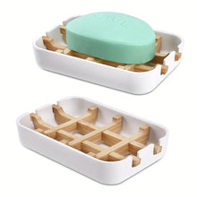 Load image into Gallery viewer, Wooden Soap Saver Dish | Bar Soap Holder with Drain Tray - 1 Pc