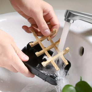 Wooden Soap Saver Dish | Bar Soap Holder with Drain Tray - 1 Pc