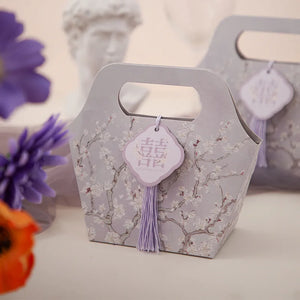 Chinese Wedding Decor Gift Bag | Guest Favor Paper Boxes - 10 Pc Set