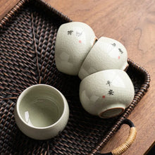 Load image into Gallery viewer, Calligraphy Chinese Tea Cup | Cracked Ceramic Teaware - 1 Pc