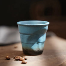 Load image into Gallery viewer, Crumpled Ceramic Espresso Cups | Cute Fun Small Coffee - 1 Pc