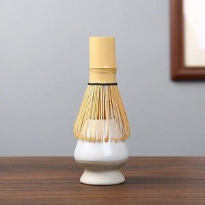 White Ceramic Whisk Stand | Japanese Matcha Chasen-Tate for Tea Tool Holder - 1 Pc