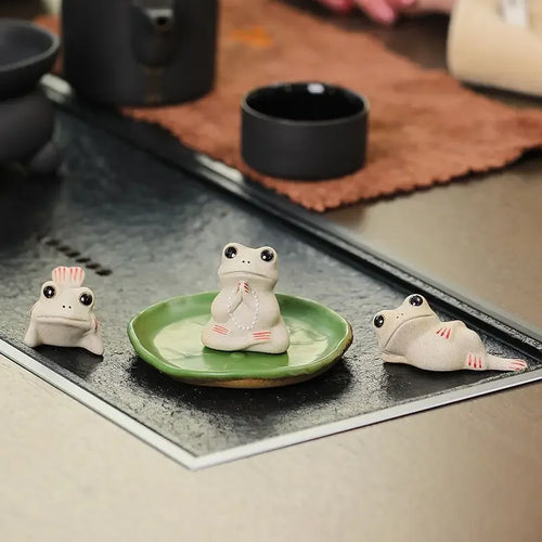 Ceramic Frog Tea Pets | Chinese Kung Fu Tea Ornaments - 1 Pc