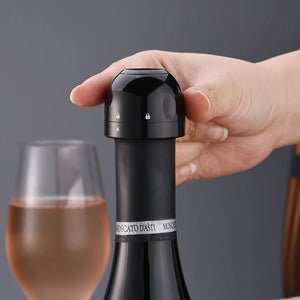 Black Champagne Stopper | Wine Bottle Stoppers Vacuum Seal - 1 Pc