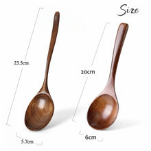 Load image into Gallery viewer, Natural Long Handle Wooden Spoon |  Japanese Rice Noodle Asian Soup Spoons - 1 Pc