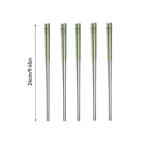 Cute Colorful Animal Korean Metal Chopsticks for Family Kids | 5 Pair Set