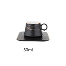 Load image into Gallery viewer, Modern Demitasse Espresso Cups with Saucers | Black &amp; White Mini Coffee - 1 Set