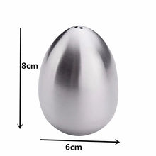 Load image into Gallery viewer, Egg Shape Salt and Pepper Shakers | Stainless Steel Seasoning - 2 Pc set