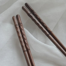 Load image into Gallery viewer, Black Walnut Chopsticks Set | Wooden Japanese Utensils - 2 Pairs