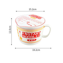 Load image into Gallery viewer, Cute Instant Noodle Cup Ramen Bowl | Japanese Novelty Ceramic Bowls With Lid and Handle